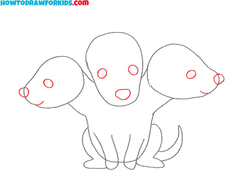 How to Draw Cerberus Easy Drawing Tutorial For Kids