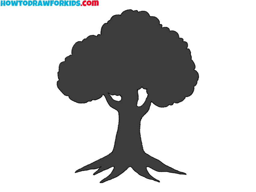 6 easy tree silhouette drawing