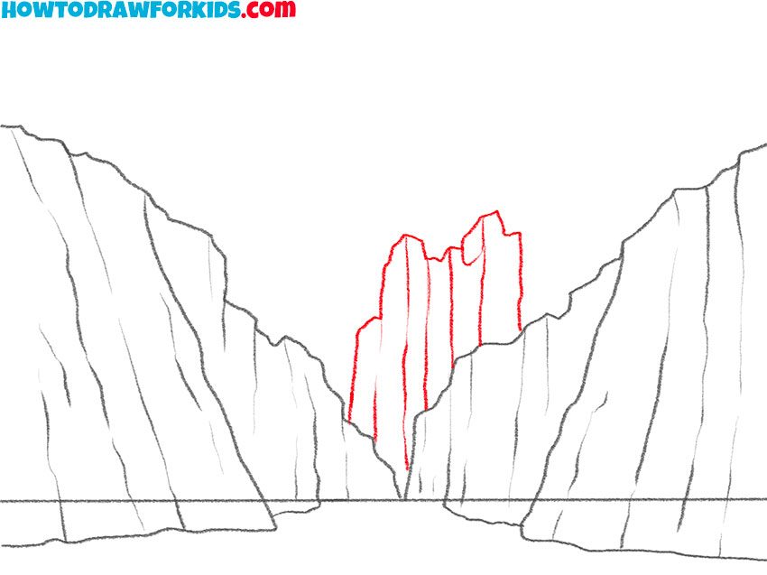 how to draw a canyon for kids