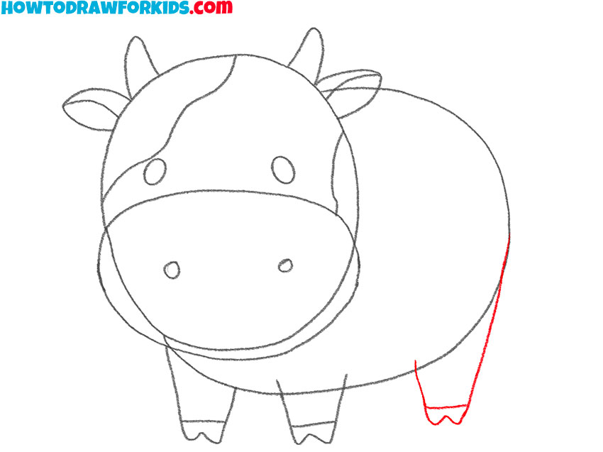 how to draw a cow body