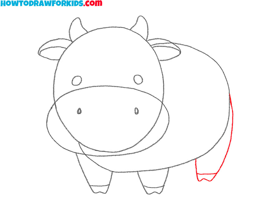 how to draw a cow for kindergarten