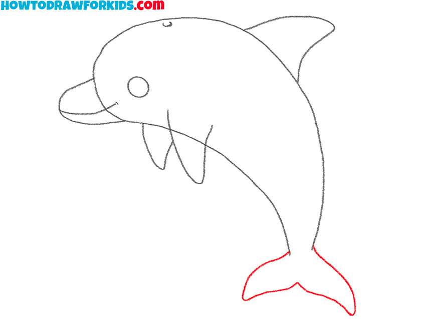 how to draw a dolphin in the water