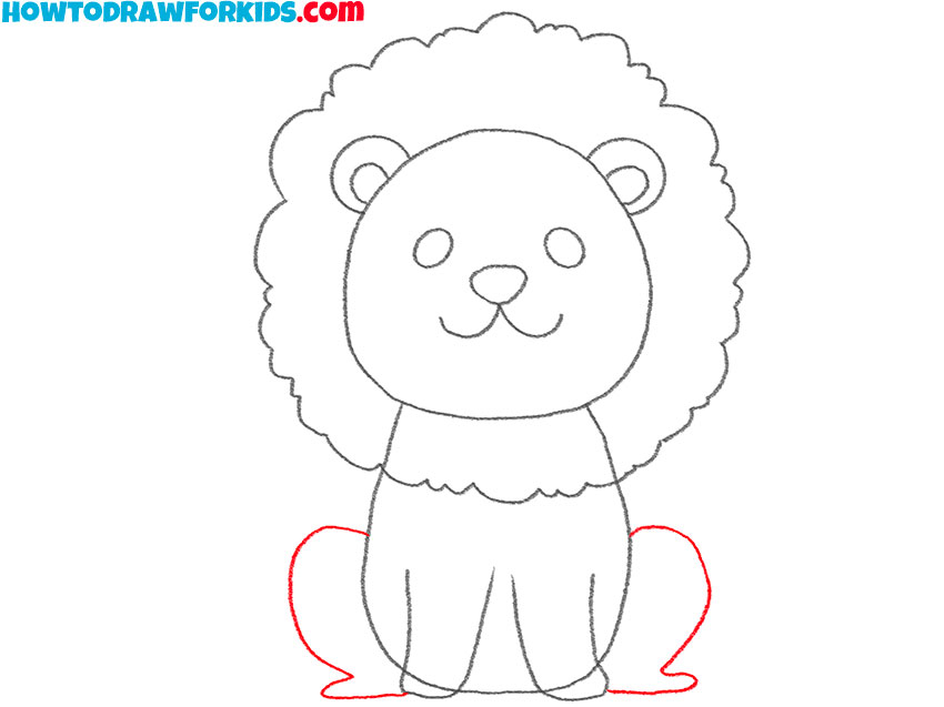 how to draw a lion cub full body