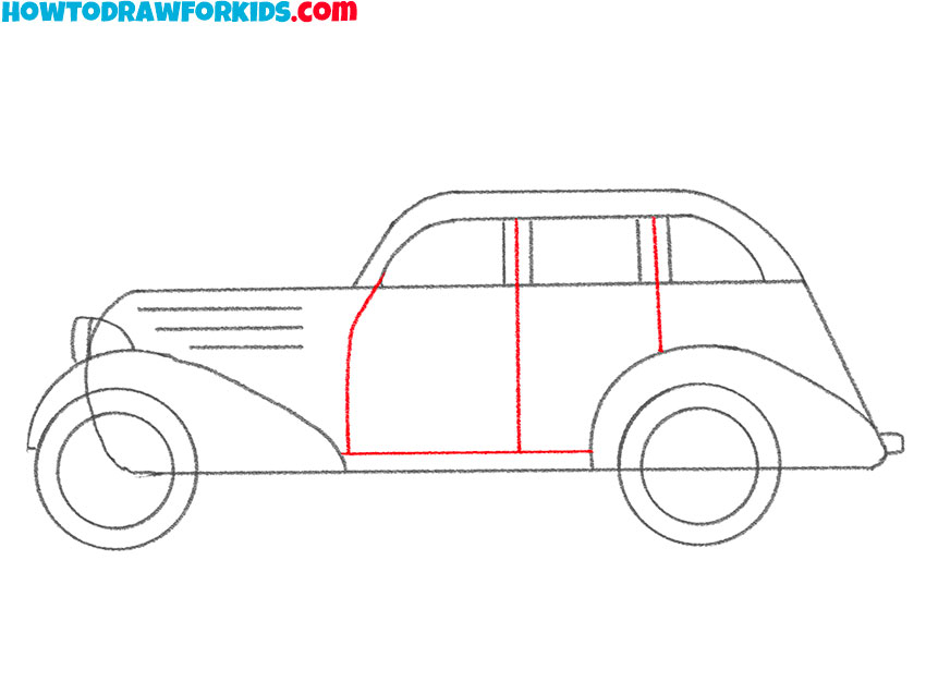 how to draw a old time car