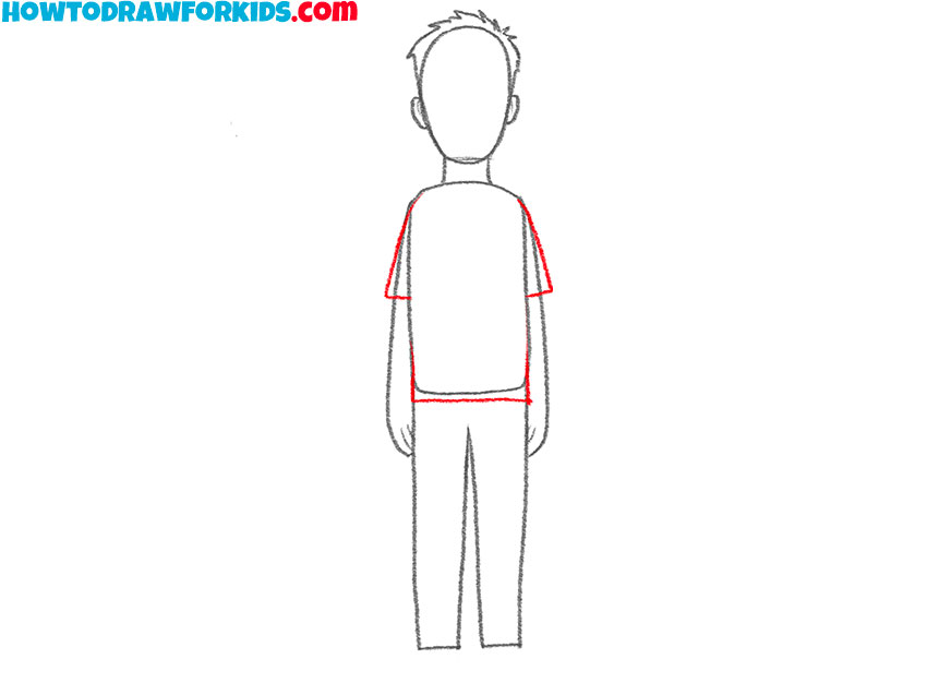 how to draw a person from the back for beginners