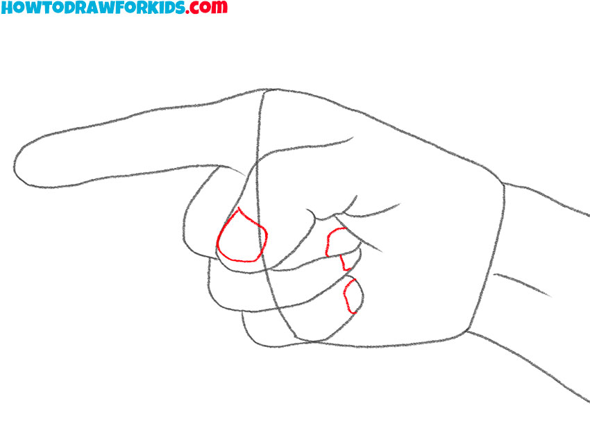 how to draw a pointing finger for kindergarten