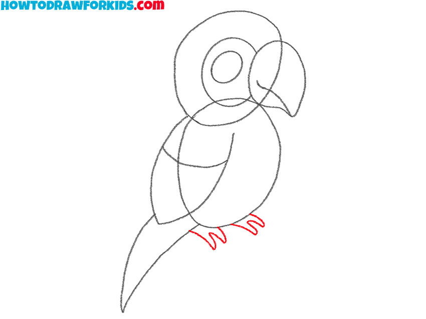 how to draw a red and green macaw