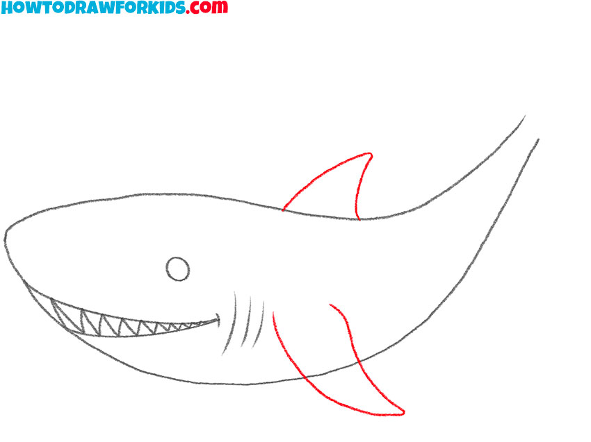 how to draw a shark cartoon easy