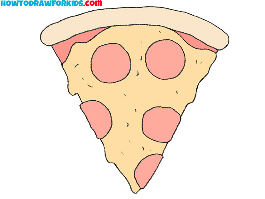 how to draw a simple slice of pizza