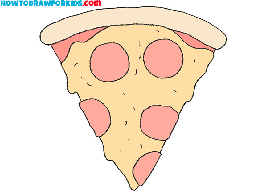  how to draw a simple slice of pizza