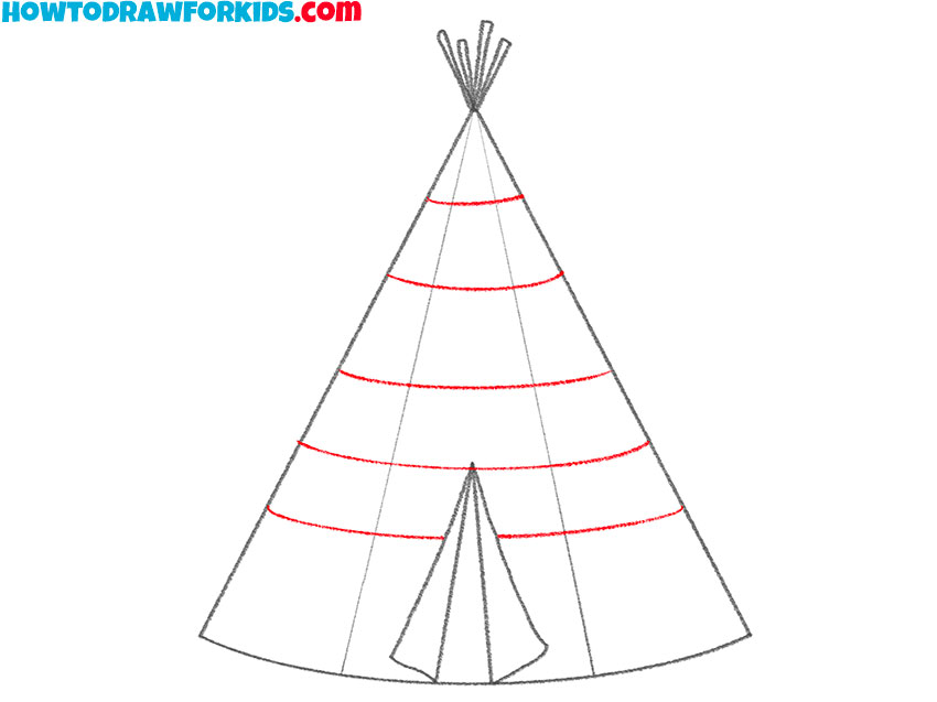 how to draw a teepee simple