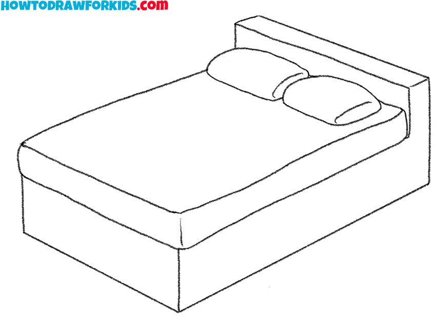 how to draw an easy bed for kindergarten