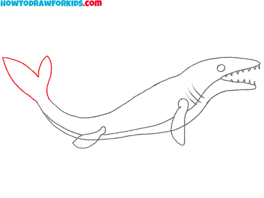 how to draw an easy mosasaurus