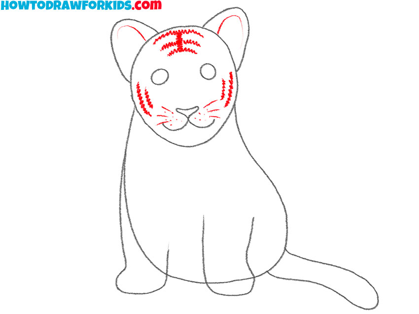 how to draw an easy white tiger