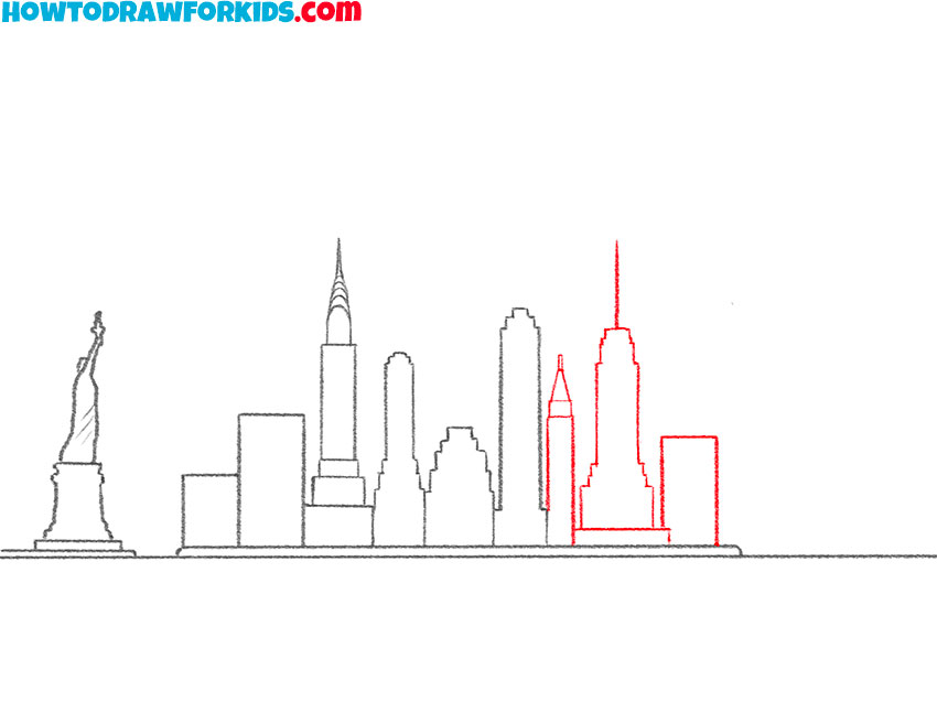 how to draw new york city buildings