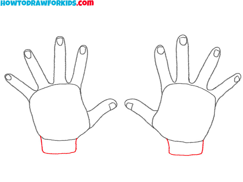 how to draw simple hands for kindergarten
