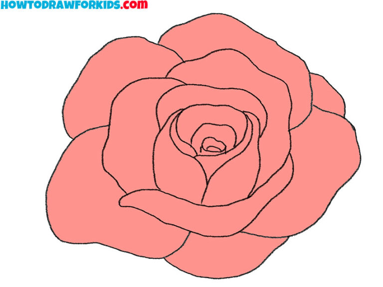 How to Draw an Open Rose Easy Drawing Tutorial For Kids