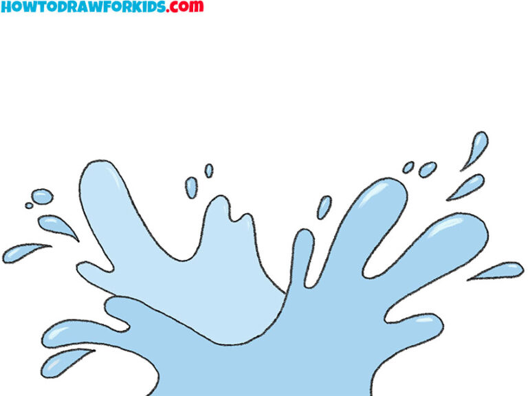How to Draw Water Splashes Easy Drawing Tutorial For Kids