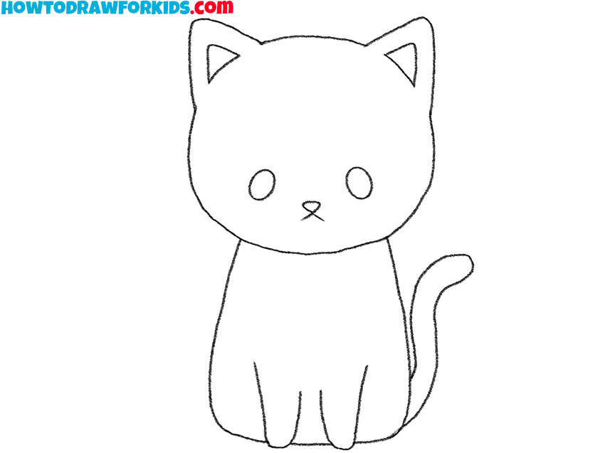cute kitten drawing for kids