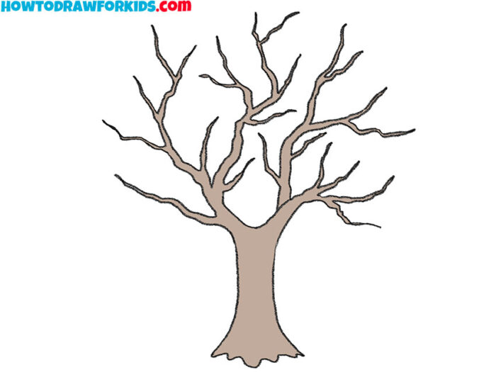 How to Draw a Tree without Leaves Drawing Tutorial For Kids