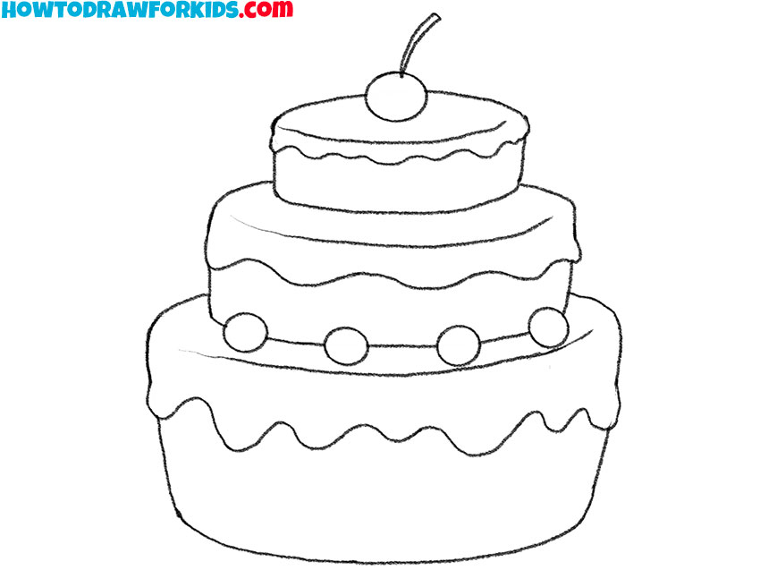 how to draw a cake cute