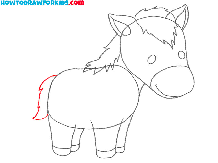 how to draw a cartoon realistic horse