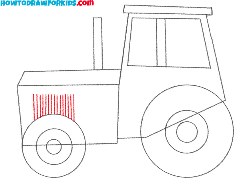 how to draw a cartoon tractor