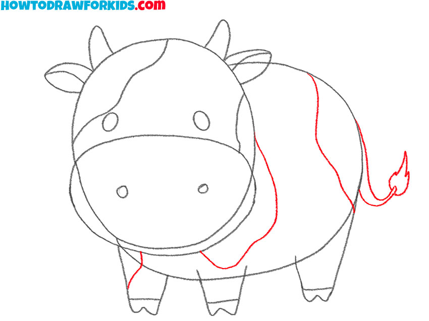 how to draw a cute baby cow