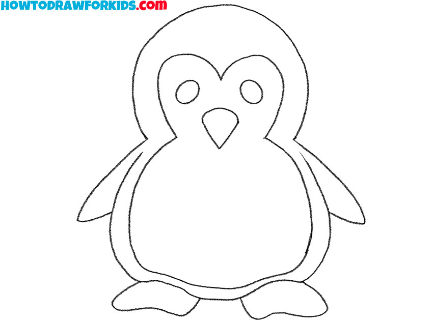 how to draw a cute baby penguin