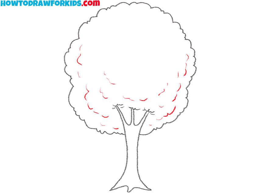 how to draw a cute fall tree