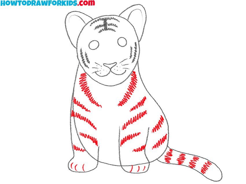 how to draw a cute white tiger