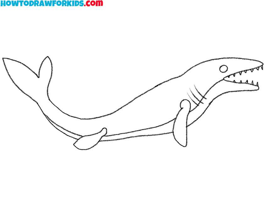 how to draw a easy mosasaurus