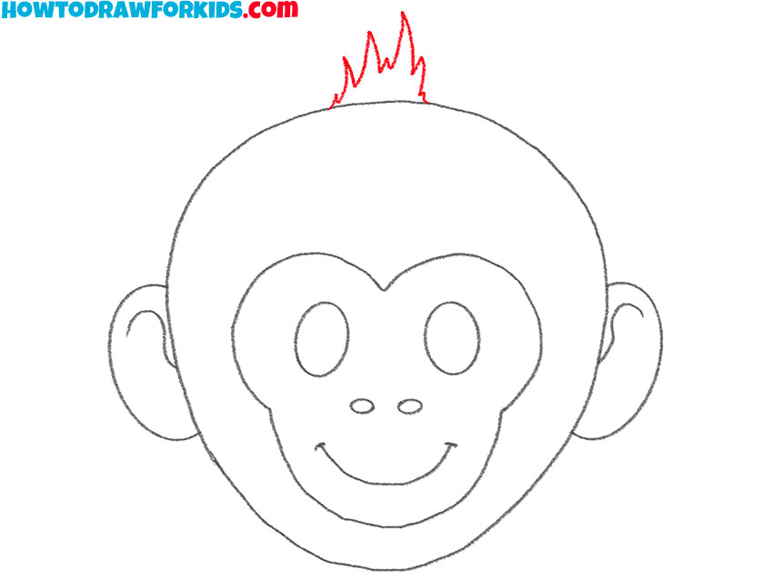 how to draw a monkey face for kindergarten