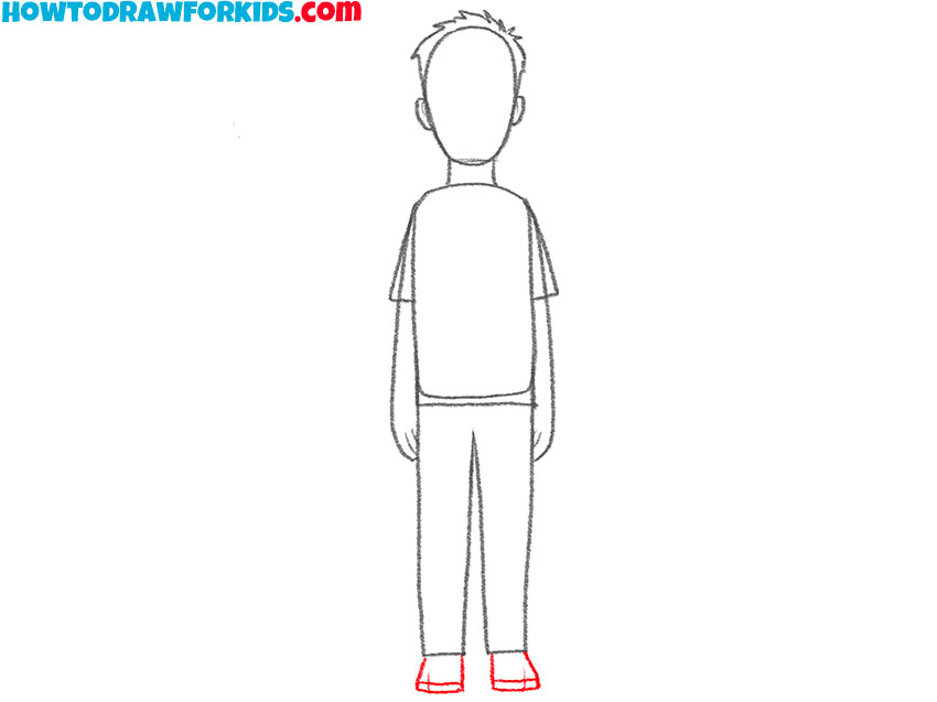 how to draw a person from the back for kindergarten