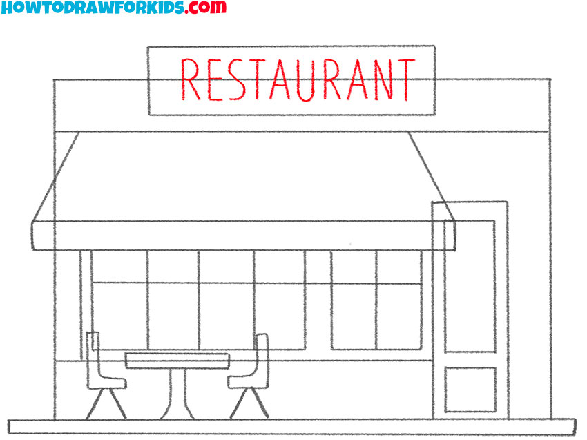 how to draw a restaurant for kids