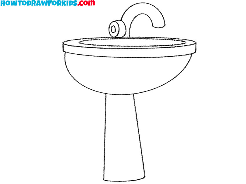 how to draw a sink for kindergarten