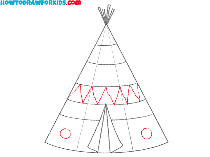 how to draw a wigwam for kids