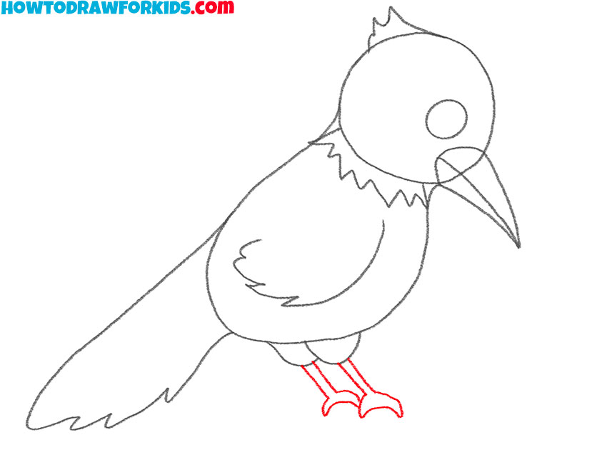 how to draw an easy woodpecker