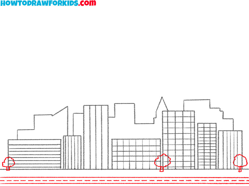 how to draw cityscape for kids