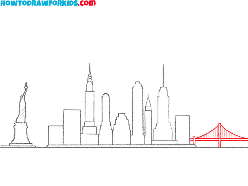 how to draw new york empire state building