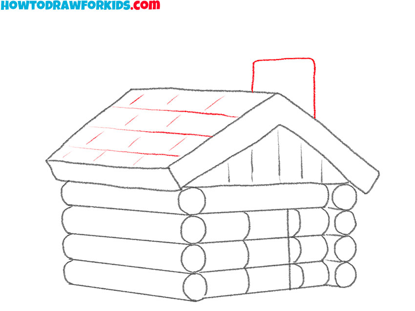 log cabin drawing lesson