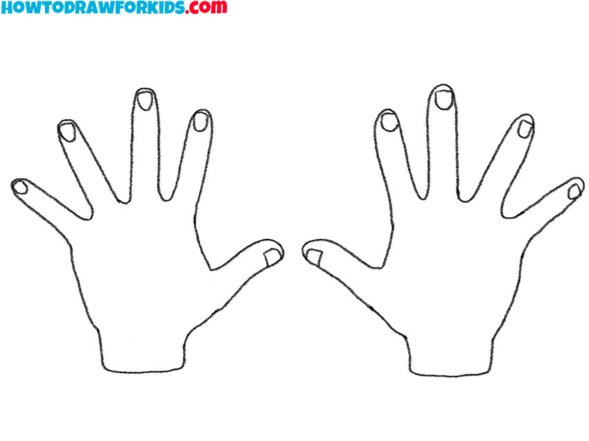 simple hands drawing lesson