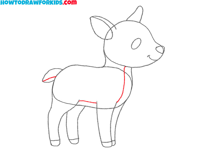 simple white-tailed deer drawing