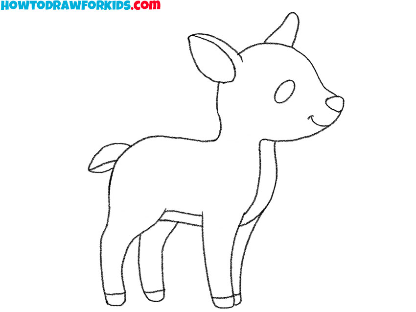 cartoon white-tailed deer drawing