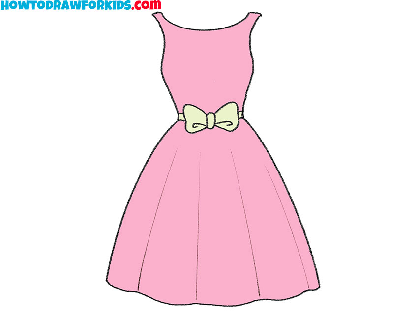 How to Draw an Easy Dress Easy Drawing Tutorial For Kids