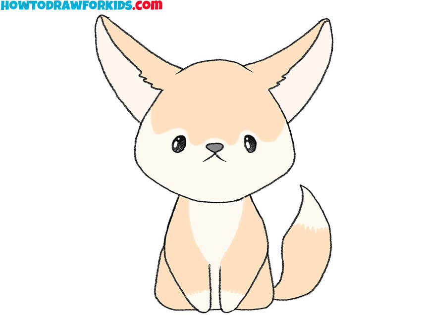 fennec fox drawing tutorial