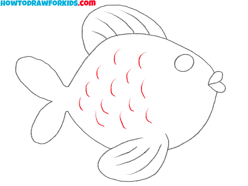 fish with scales drawing guide