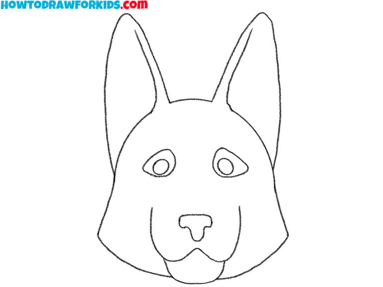 How to Draw a German Shepherd Face - Drawing Tutorial For Kids