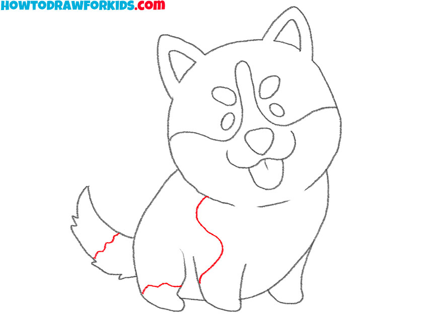 how to draw a baby husky dog