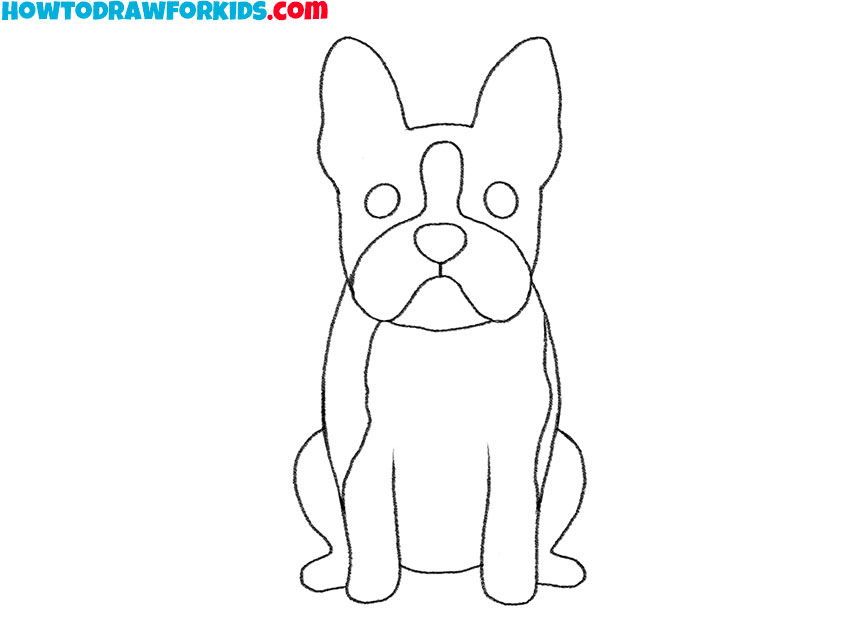 how to draw a cute boston terrier for beginners